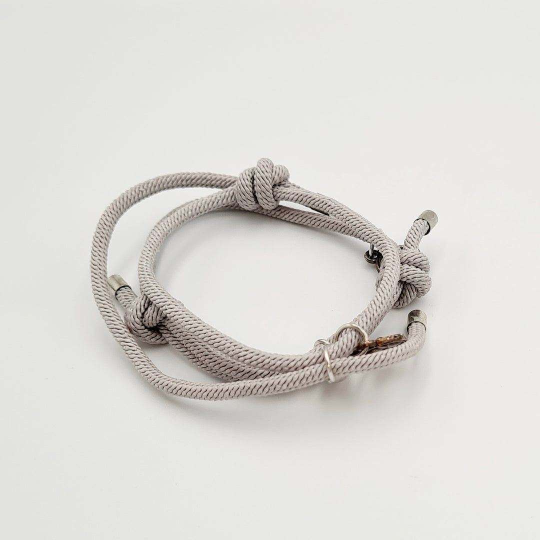 Grey Fabric Adjustable Bracelet