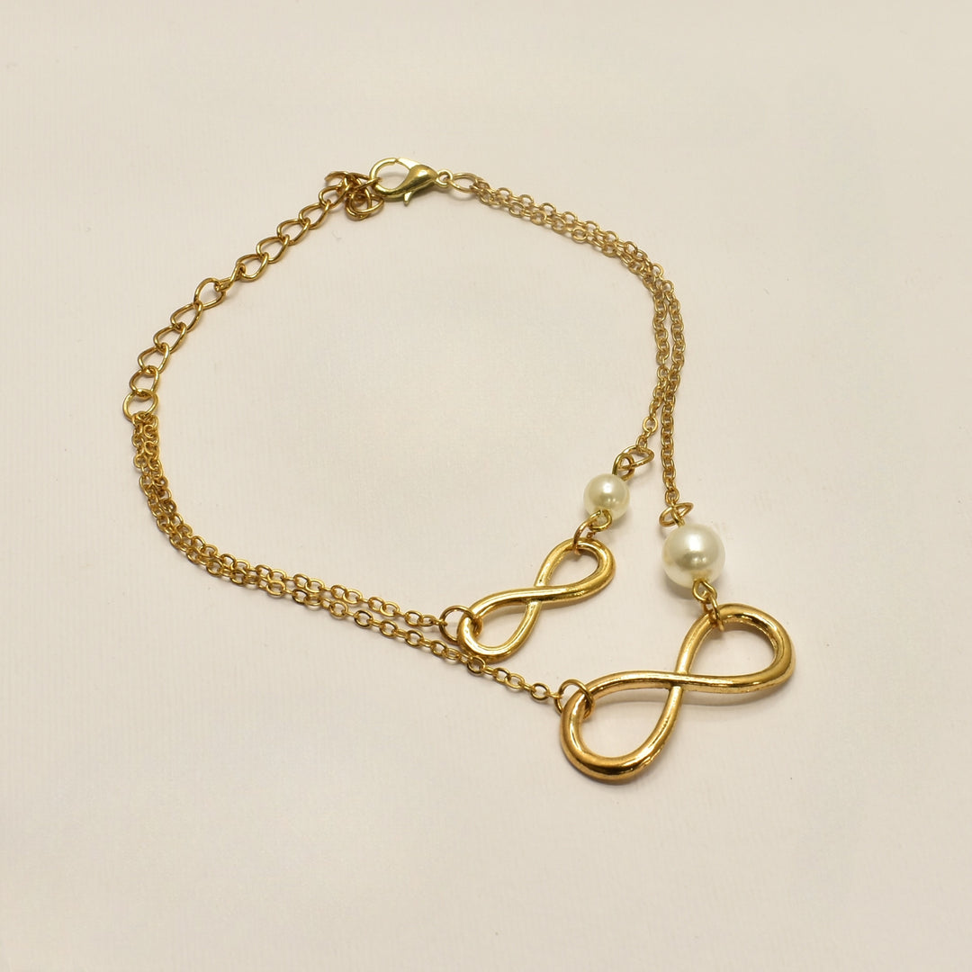Gold Infinity Pearl Bracelet