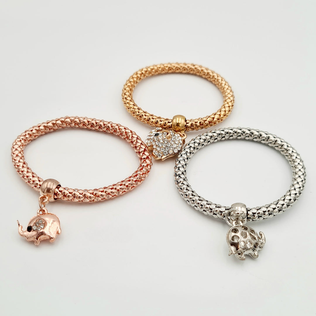 Snake Diamante Elephant 3-Pack Bracelets