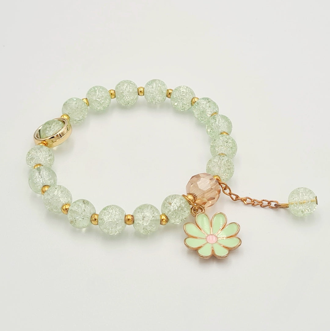 Kids Green Sunflower Bracelet