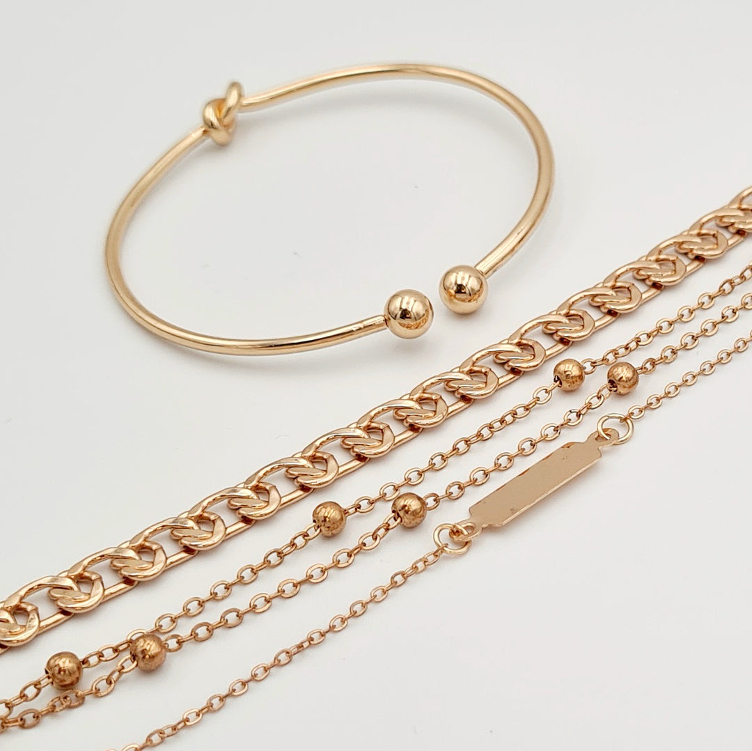 Gold Ball 4-Pack Bracelet