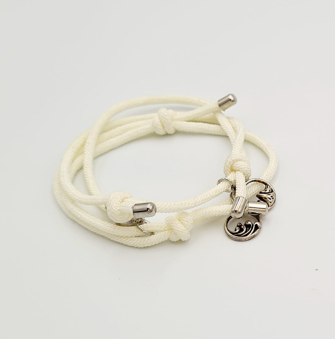 White Fabric Adjustable Bracelet