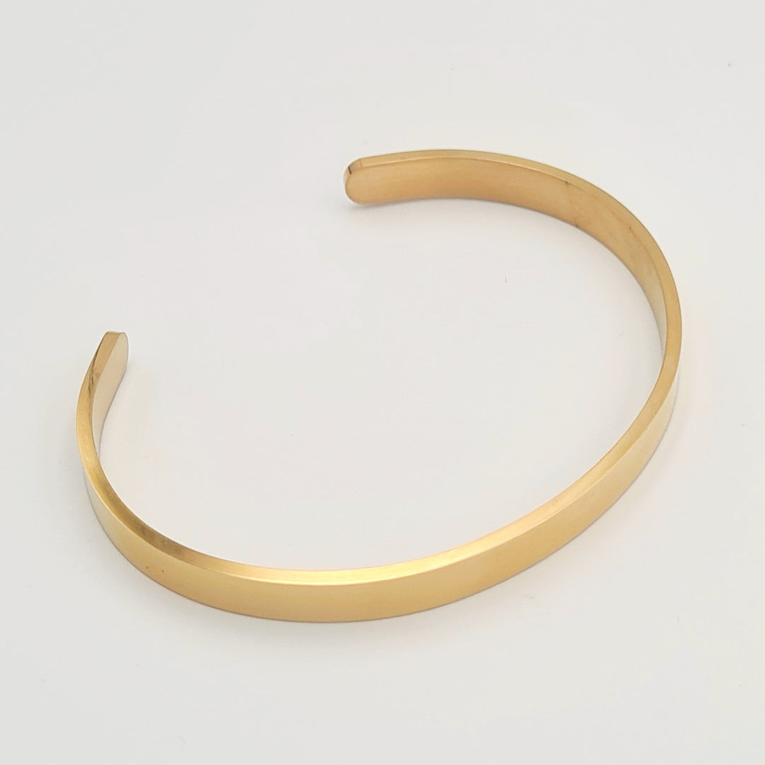 Gold Plain Cuff Bangle