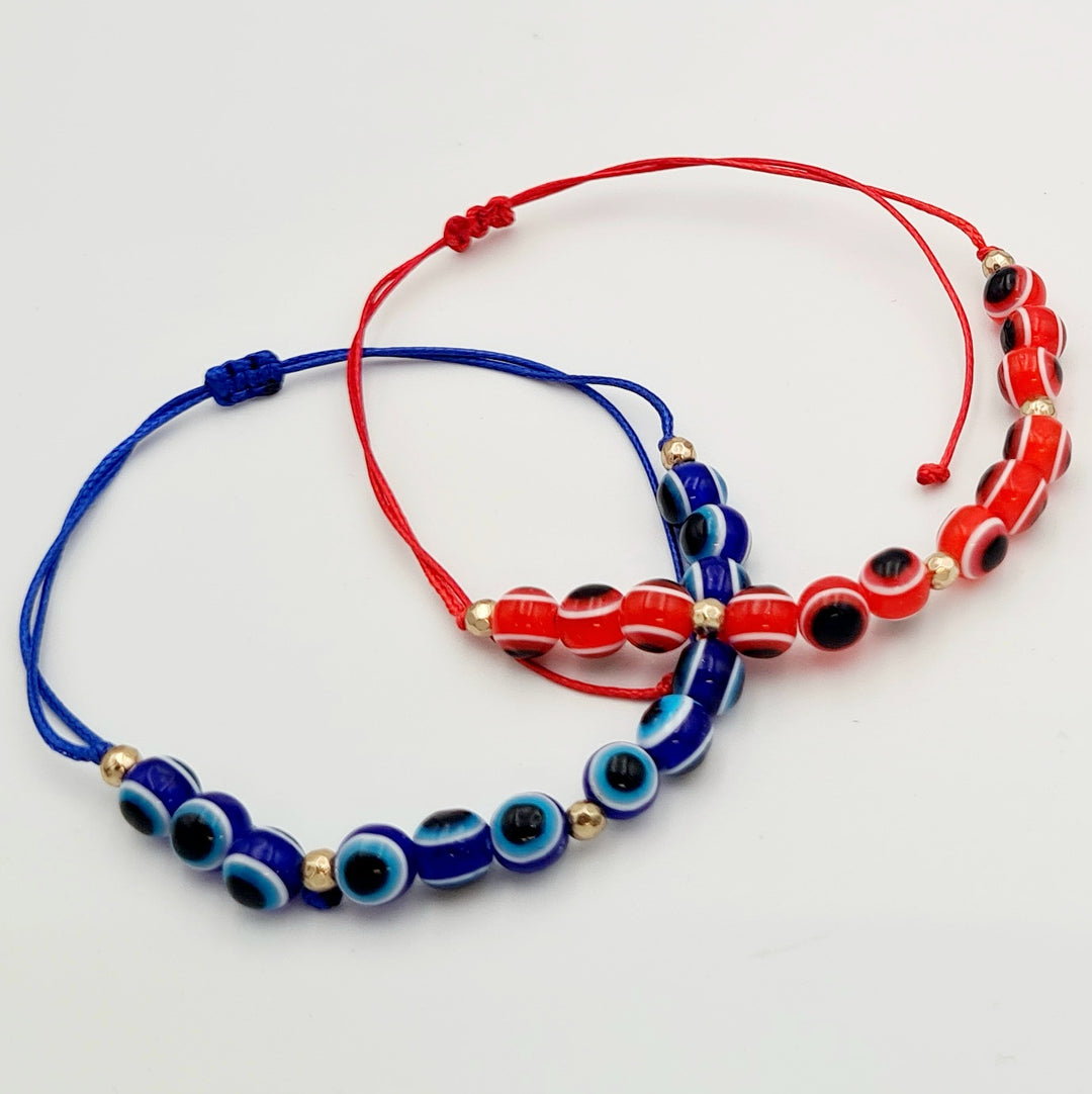 Blue and Red 2-Pack Evil Eye Bracelets
