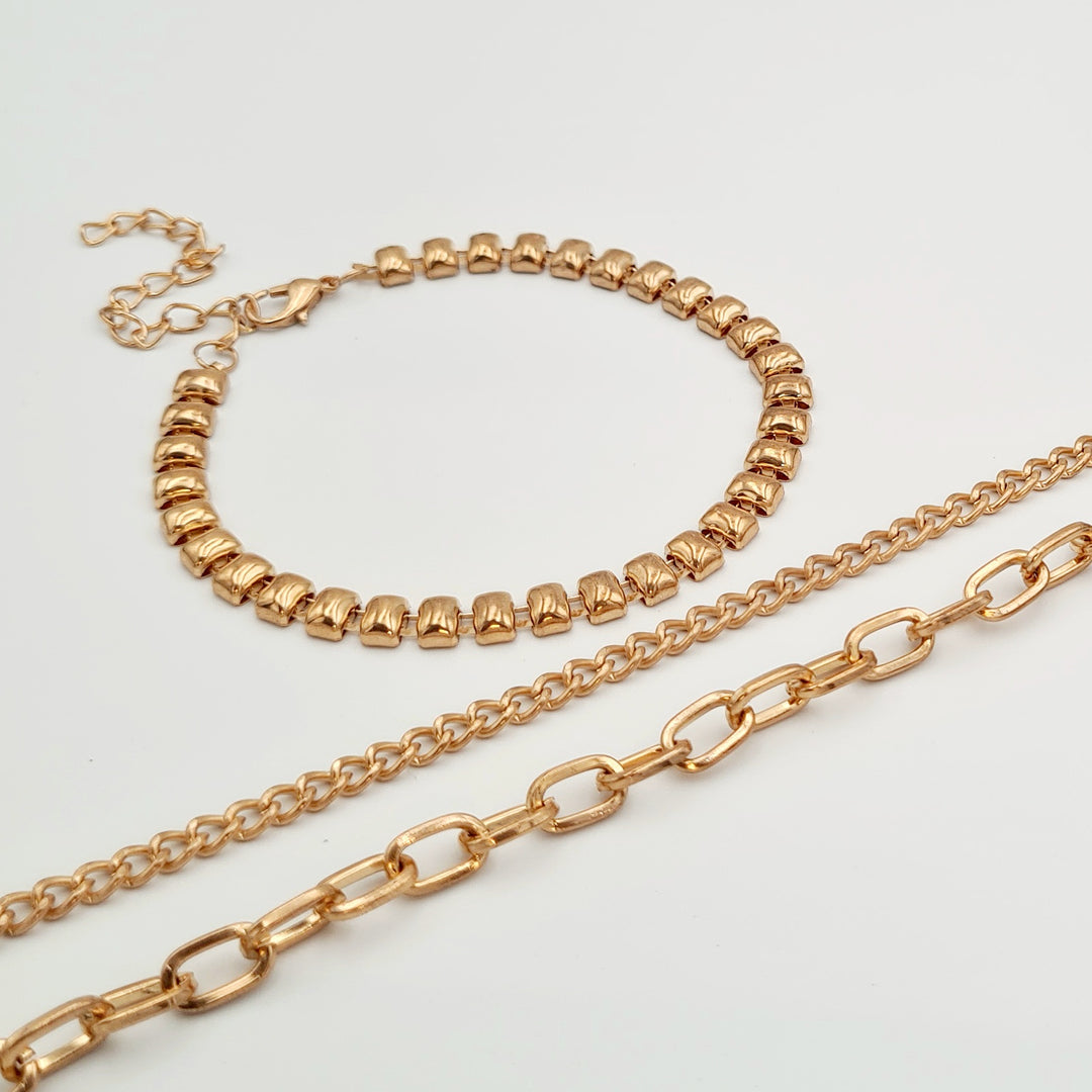 Gold Block 3-Pack Bracelet
