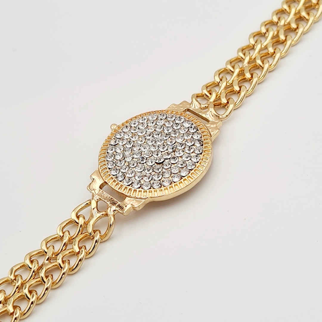 Gold Cubic Zirconia Link Bracelet