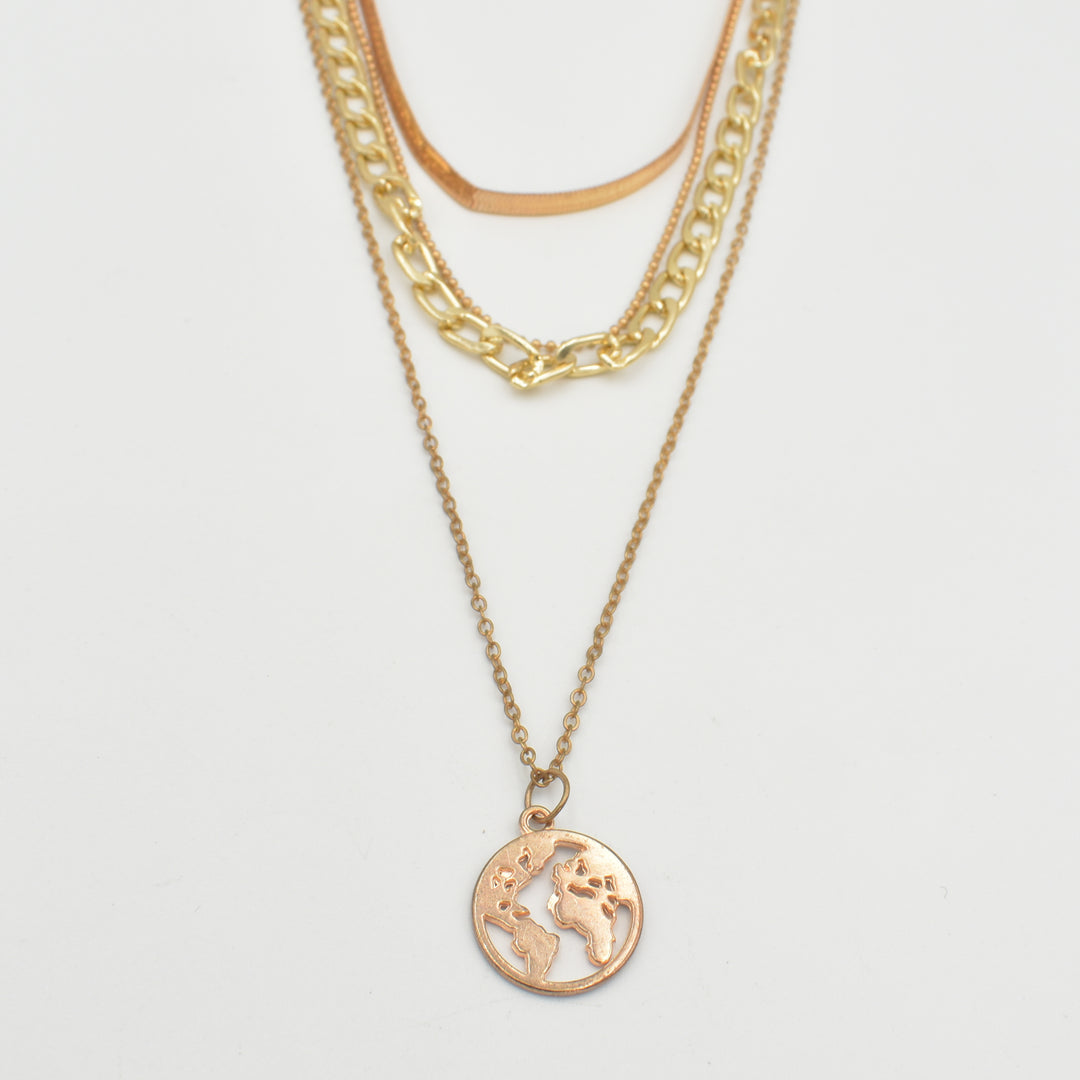 Gold Figaro Chain Snake Layered Necklace