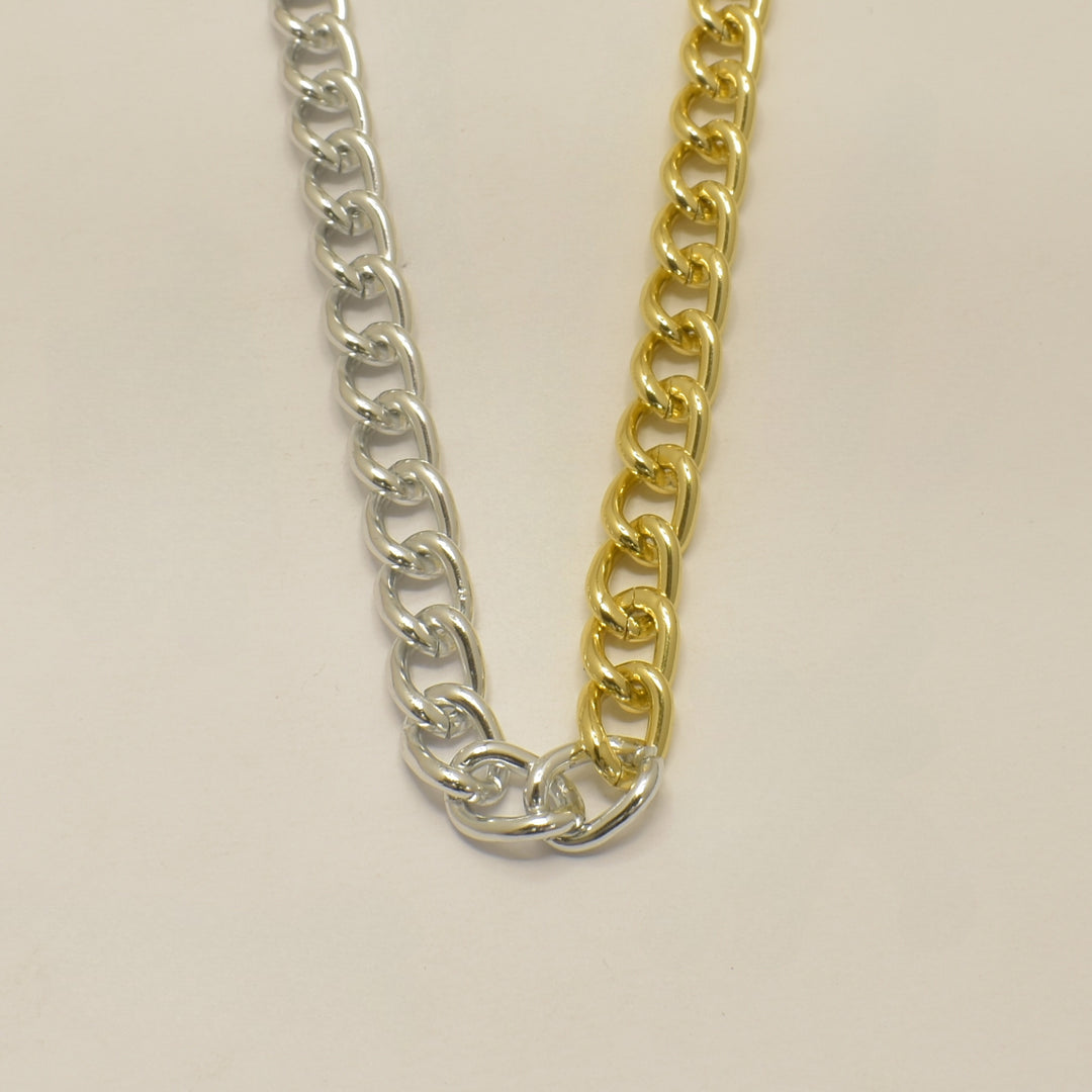 Two Tone Curb Link Necklace