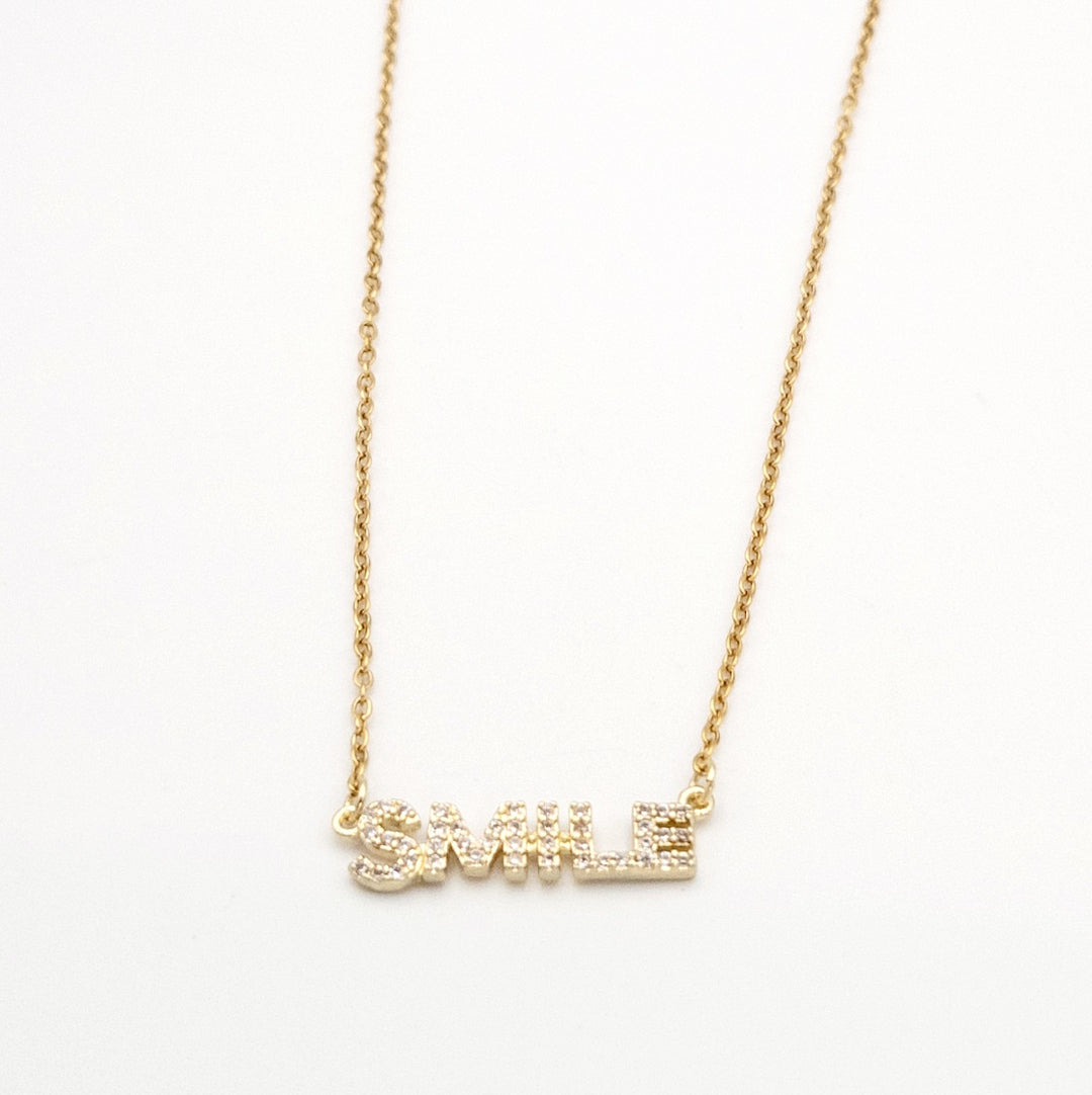 Gold Smile Diamante Necklace