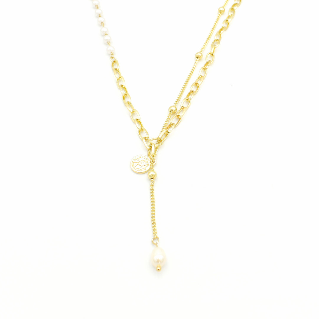 Gold Pearl Dainty Necklace