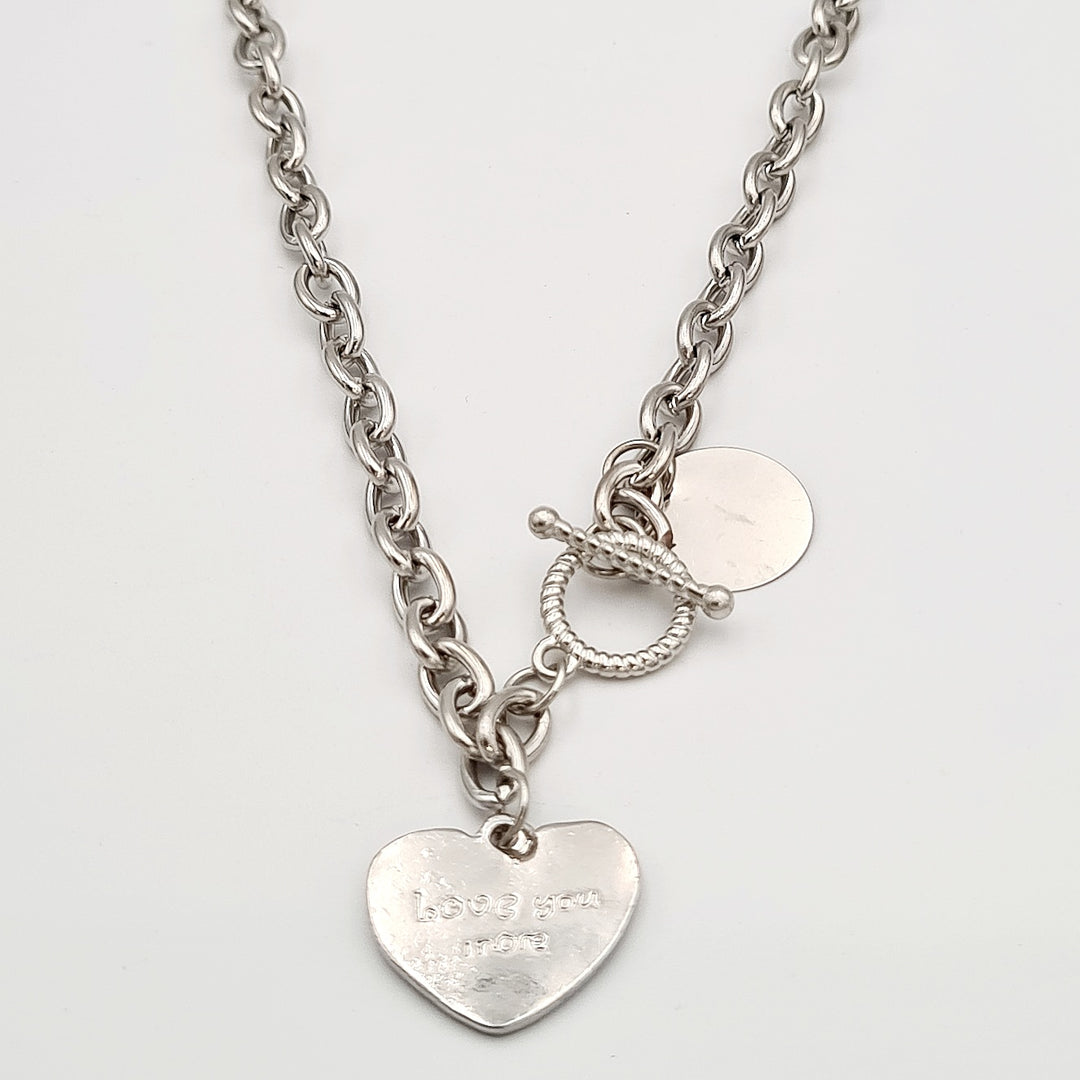 Silver Heart Link Necklace