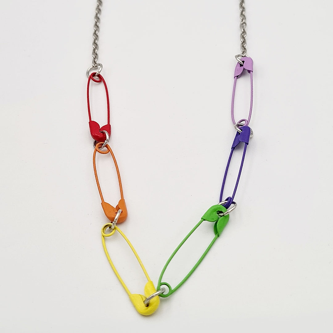 Kids Multicoloured Safety Pin Necklace