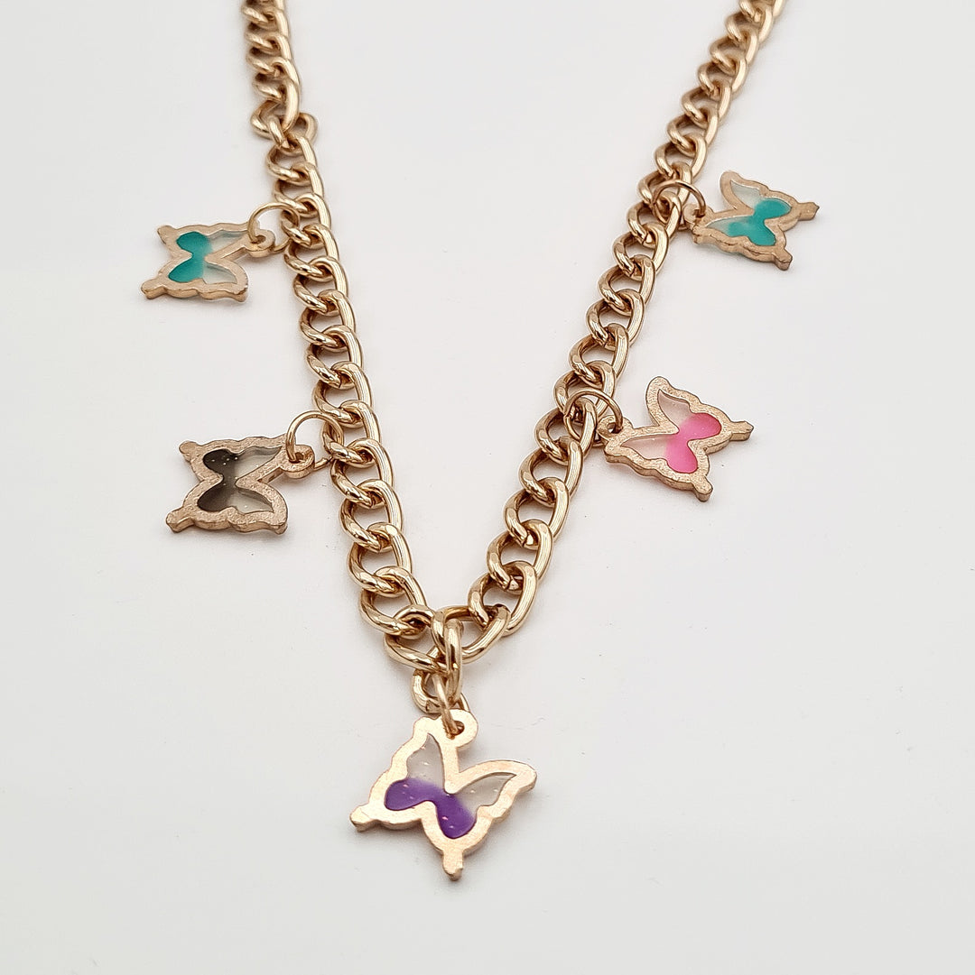 Gold Butterfly Curby Necklace