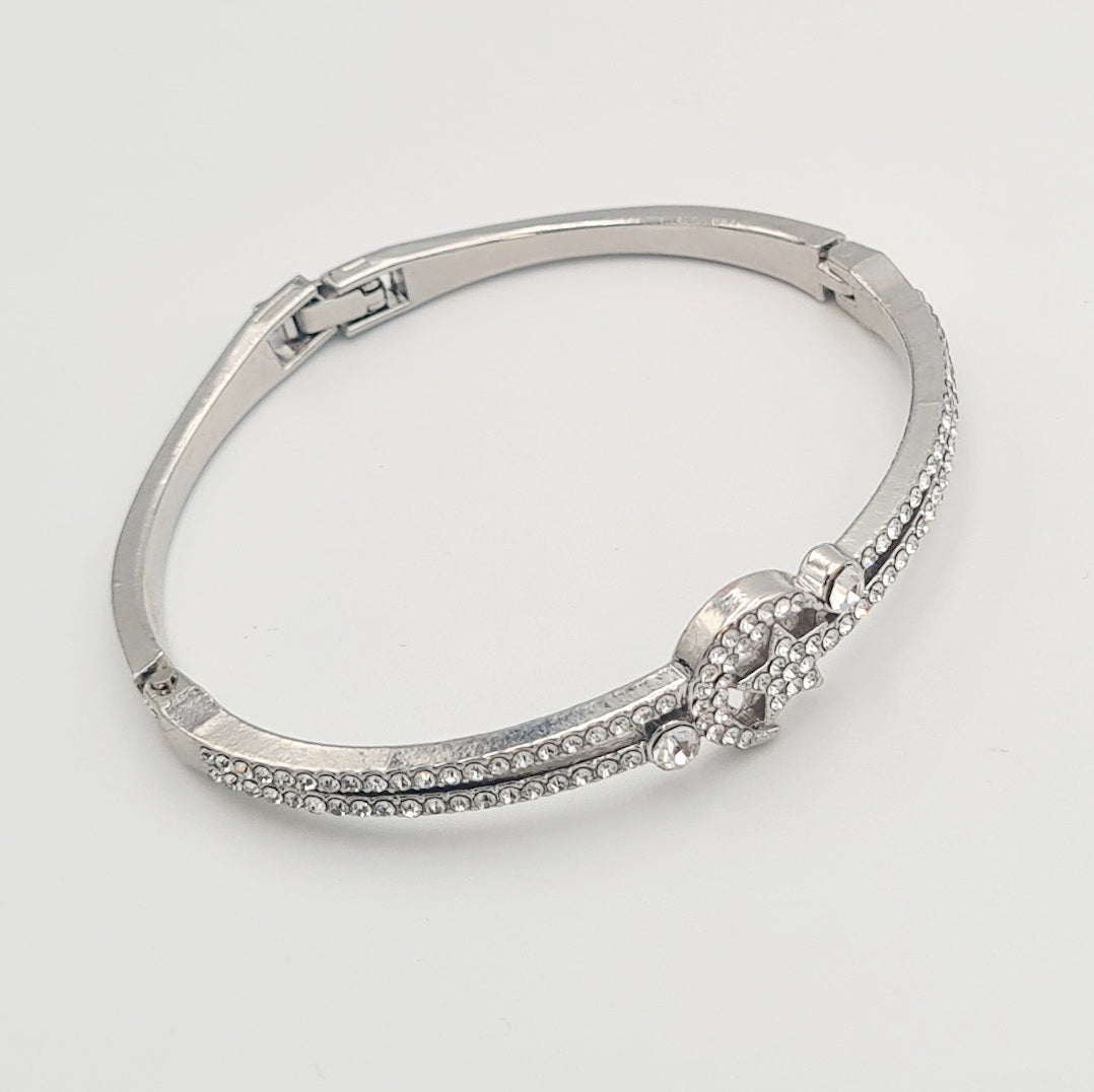 Silver Cubic Zirconia Bangle