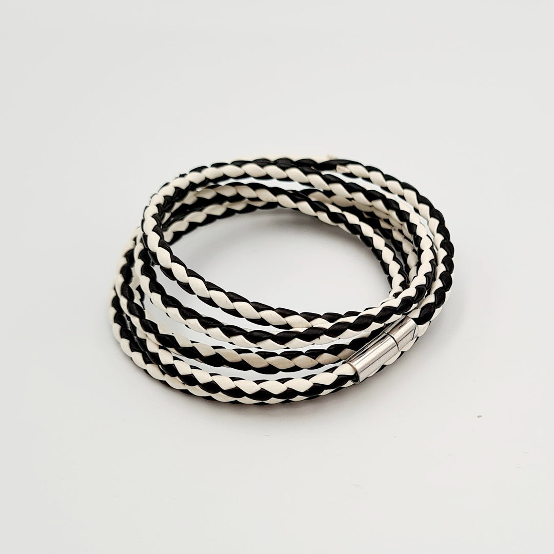 Black and White Rope Adjustable Bracelet