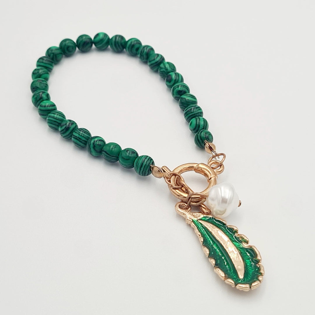 Green Leaf Pearl Bracelet