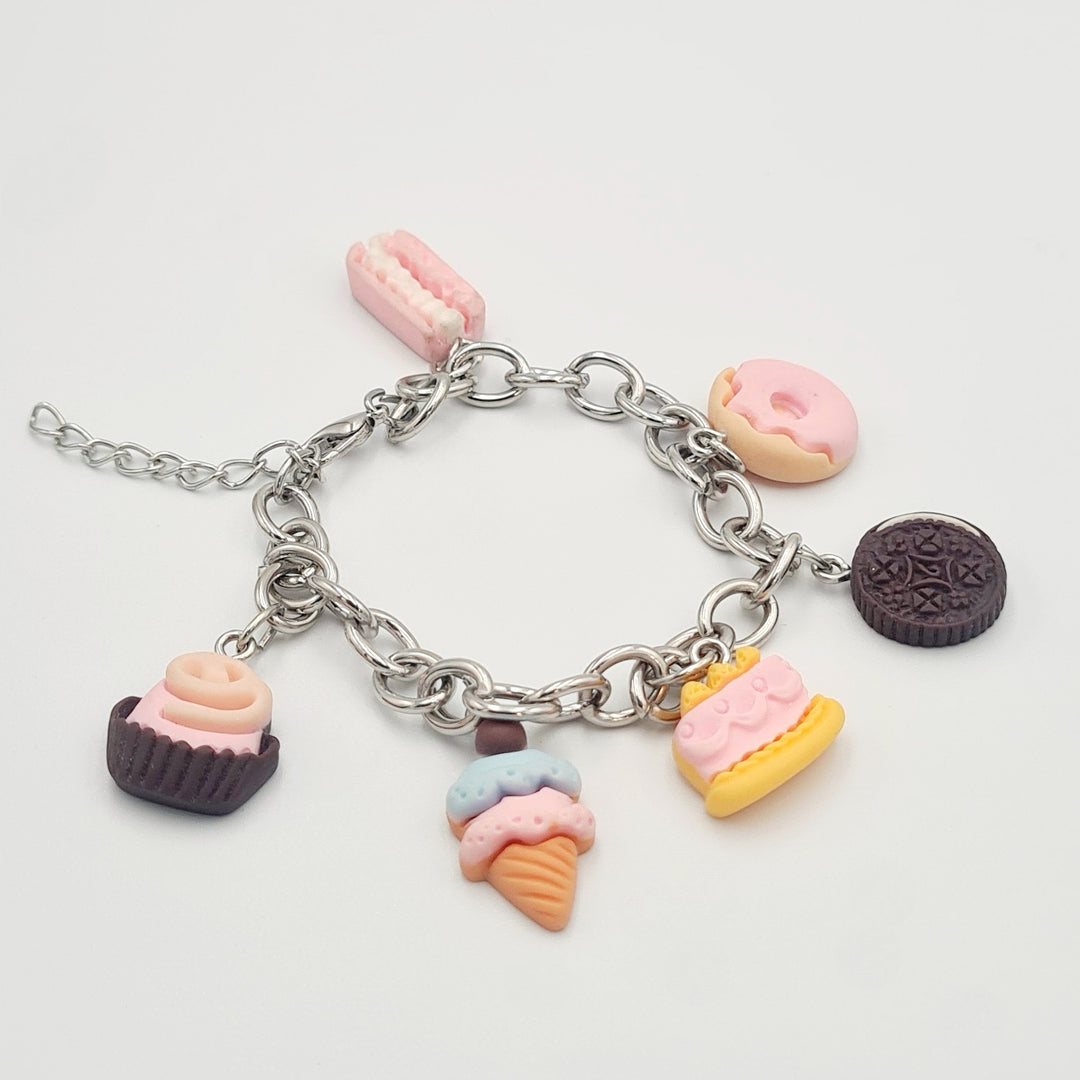 Silver Cup Cake Bracelet