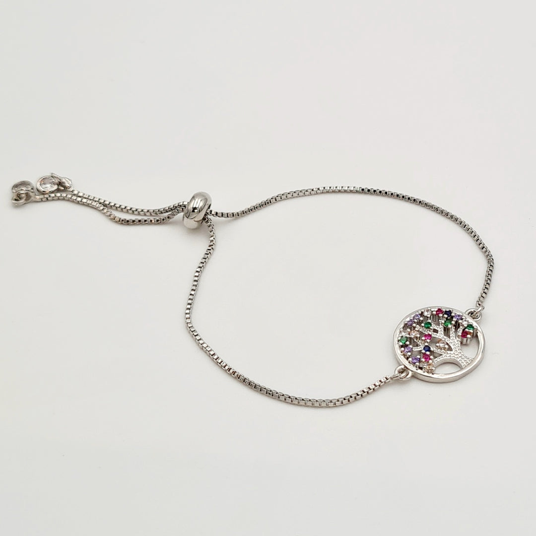 Silver Tree of Life Adjustable Bracelet