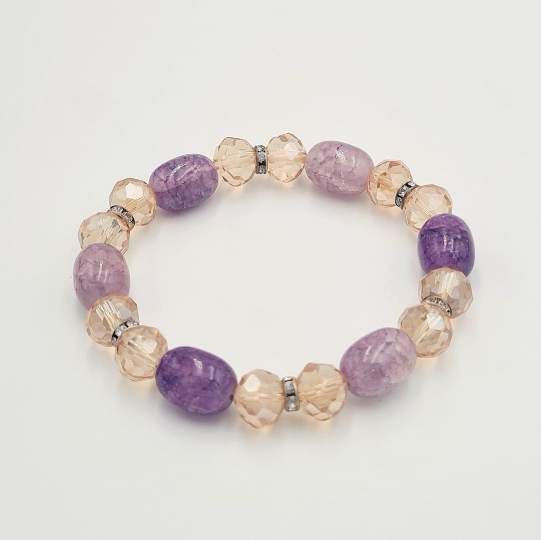 Clear Purple Stretch Bracelet