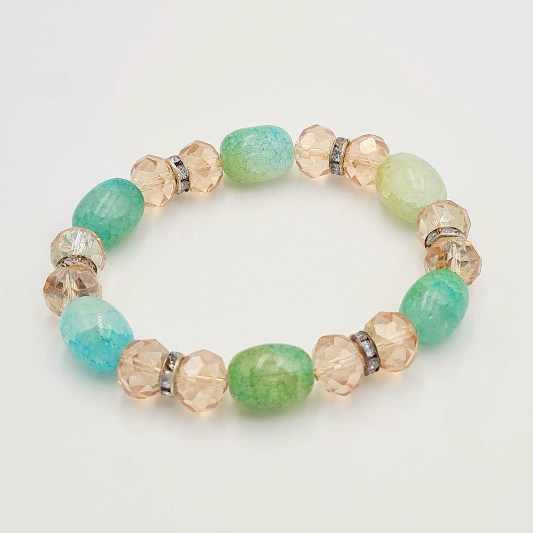 Clear Turquoise Stretch Bracelet