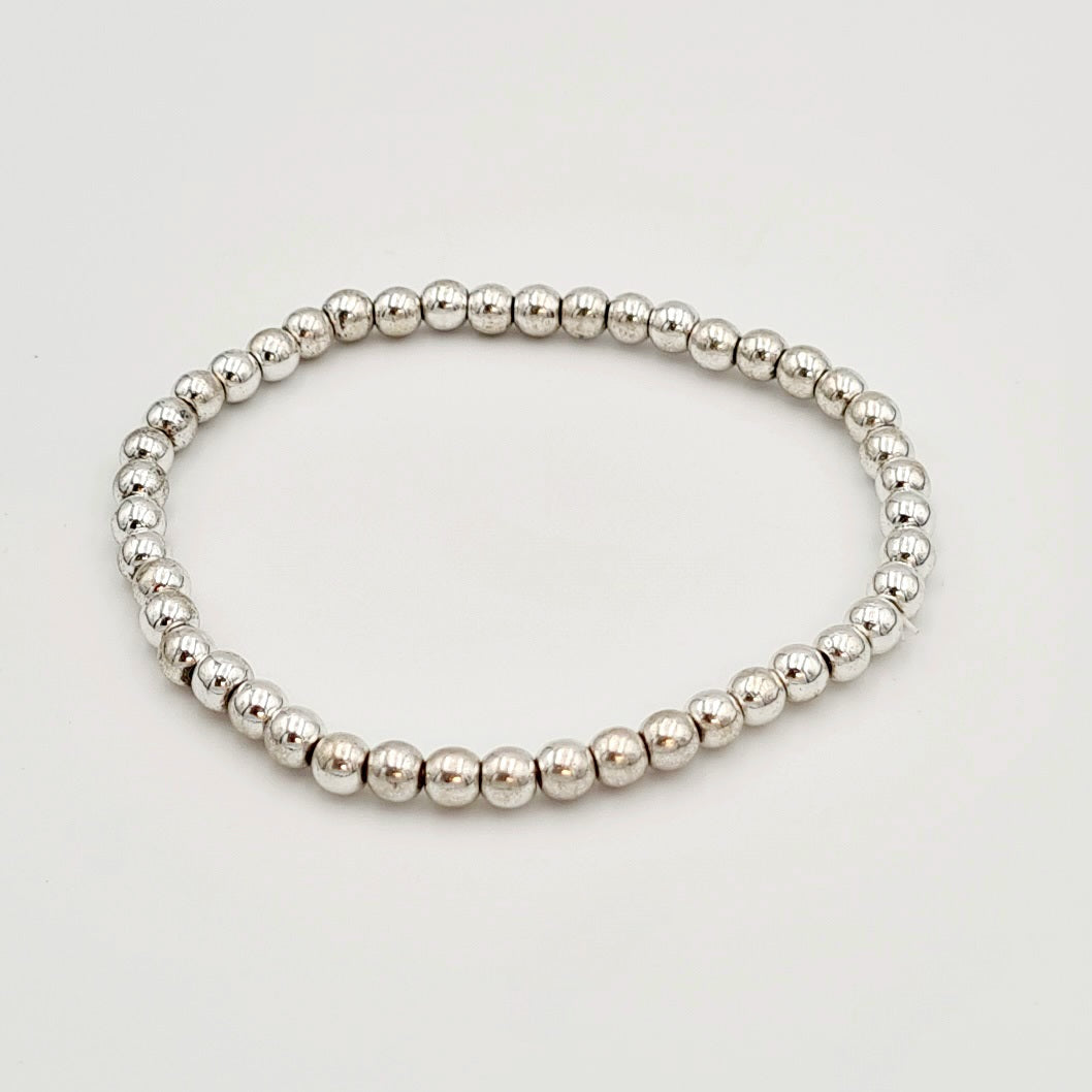 Silver Ball Stretch Small Bracelet