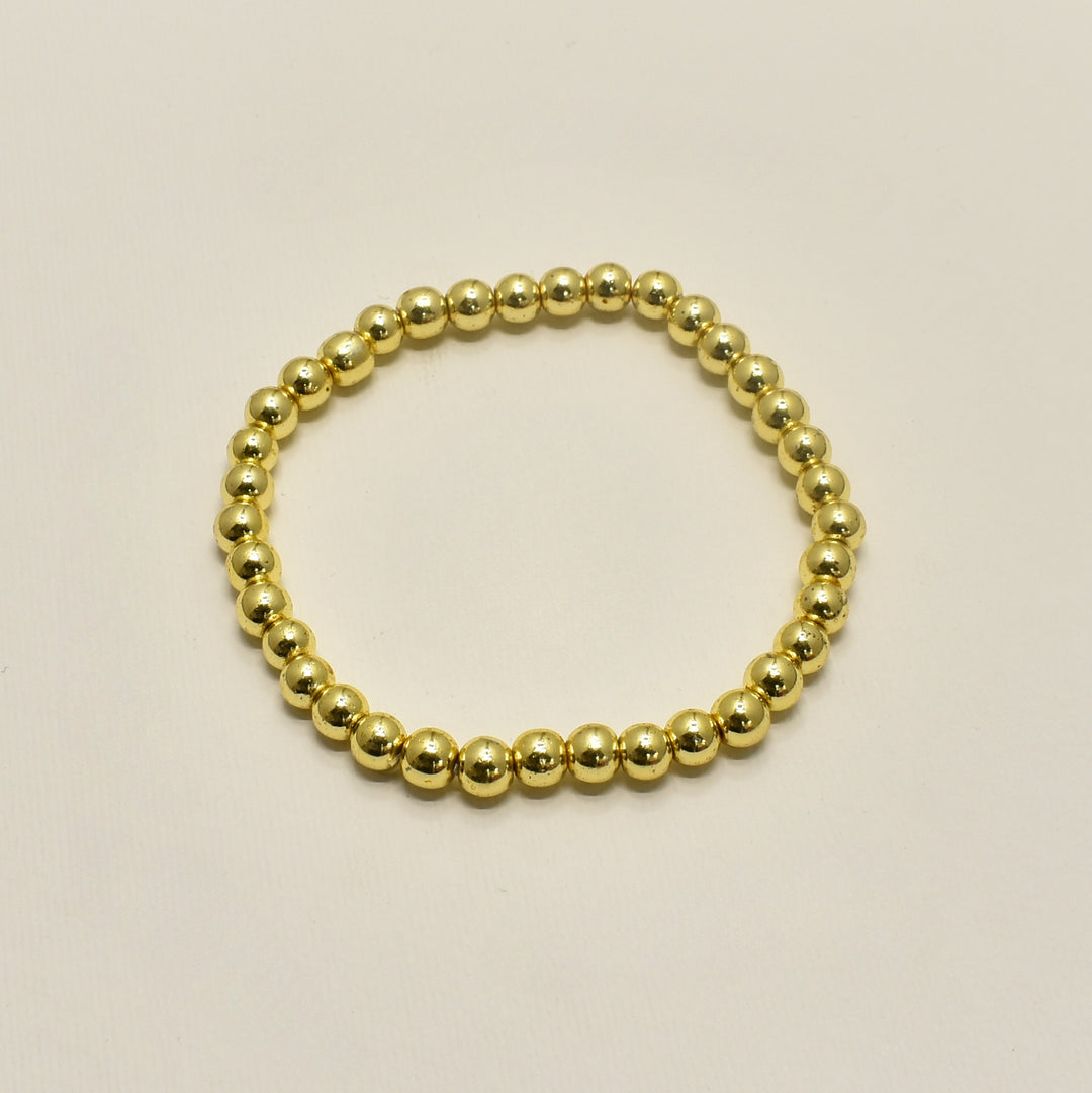Gold Ball Stretch Medium Bracelet