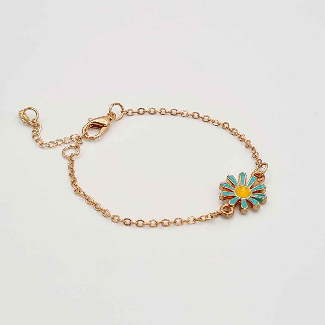 Gold Blue Flower Bracelet