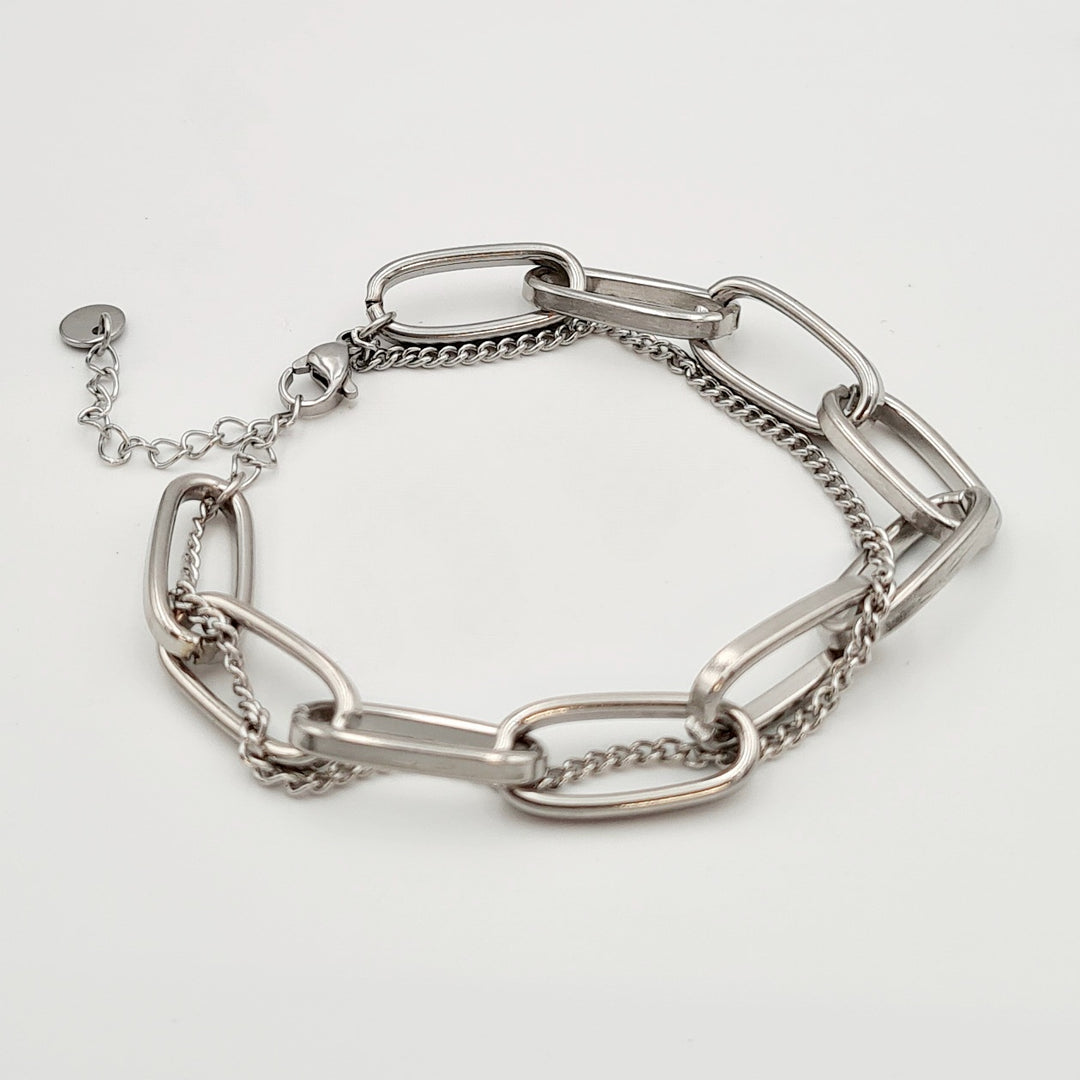 Silver Link Layered Bracelet