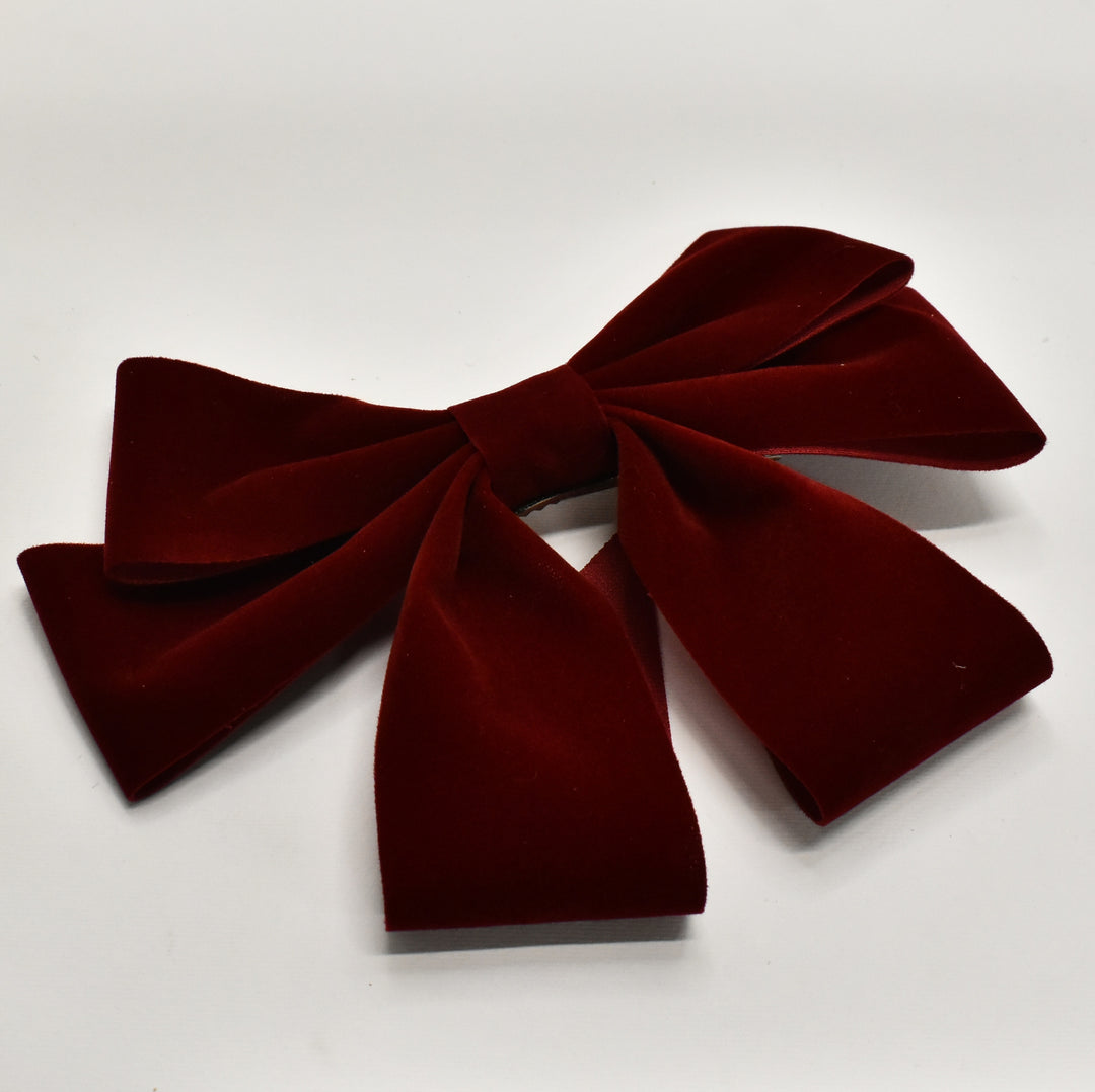 Red Velvet Bow Hair Clip