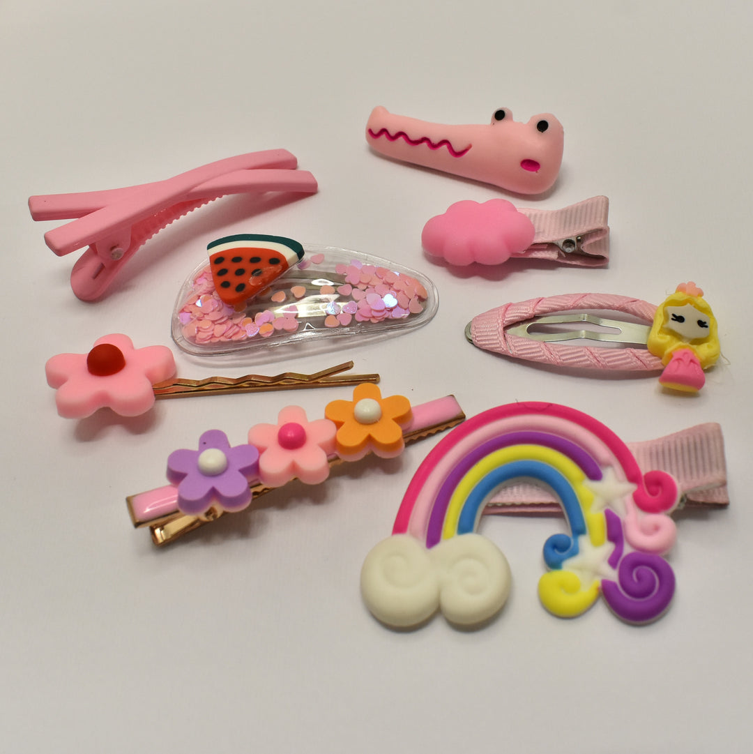 Kids Matte Pink Hair Clips