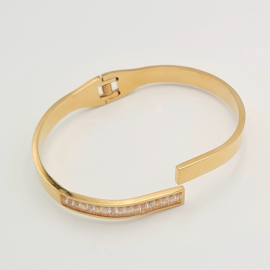 Gold Cubic Cuff Bangle