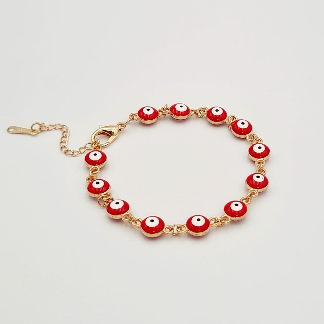 Gold Red Evil Eye Bracelet