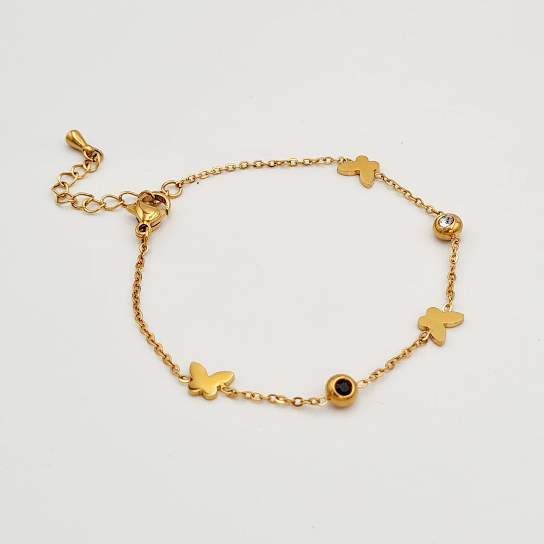 Gold Butterfly Cubic Dainty Bracelet