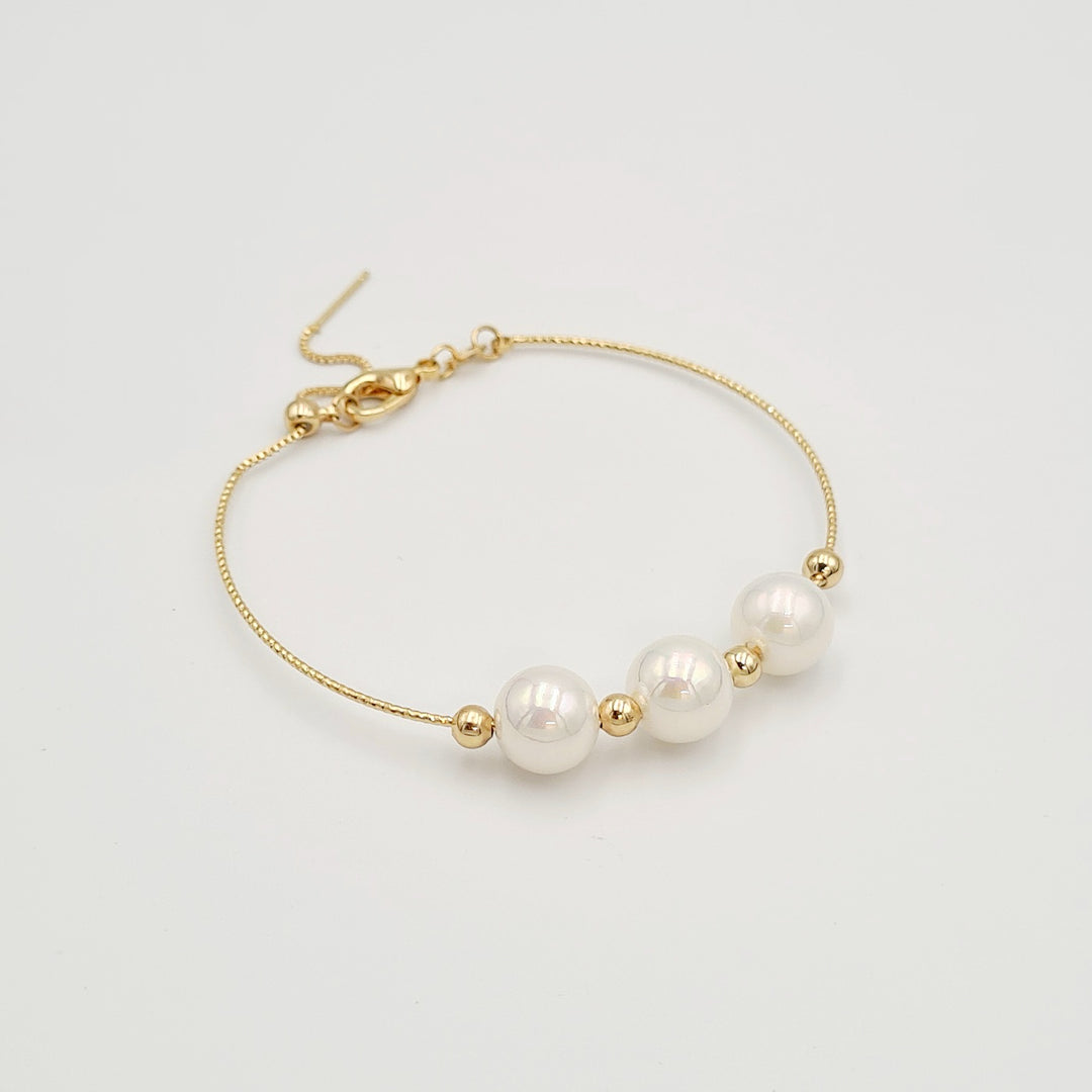 Gold Pearl Round Bracelet