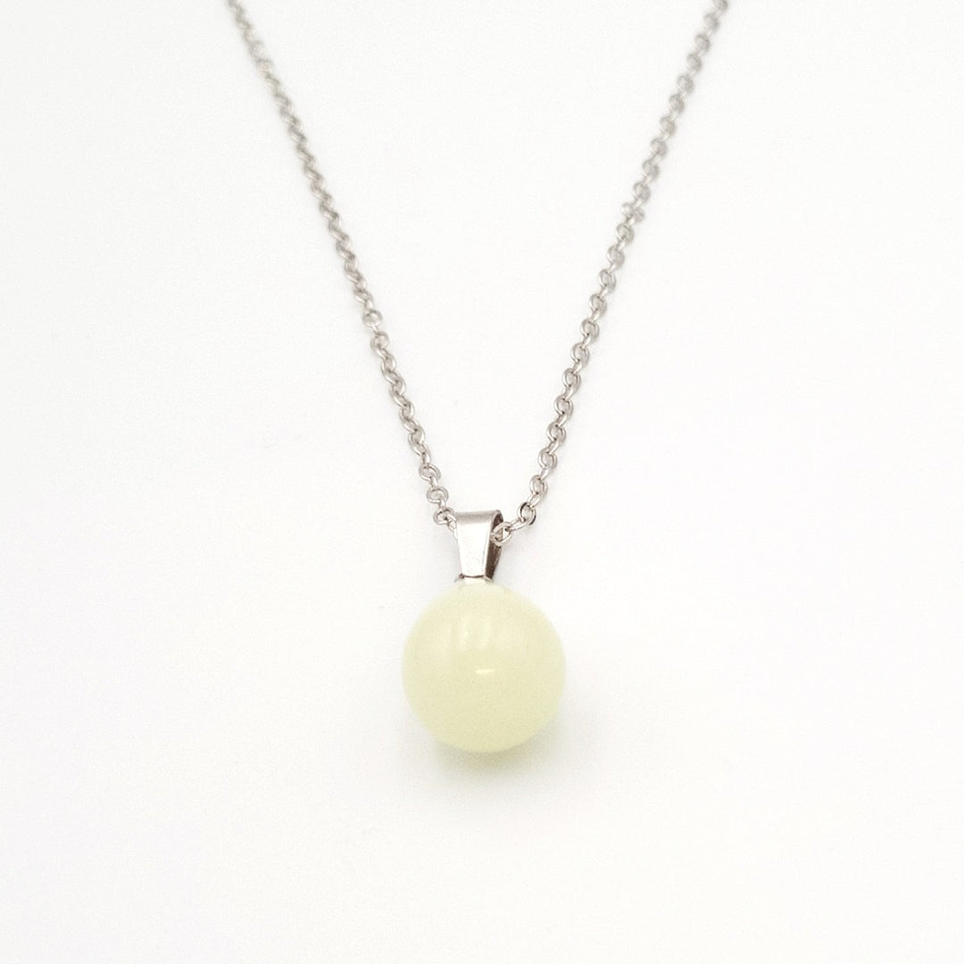 Silver Teardrop Glow in The Dark Necklace