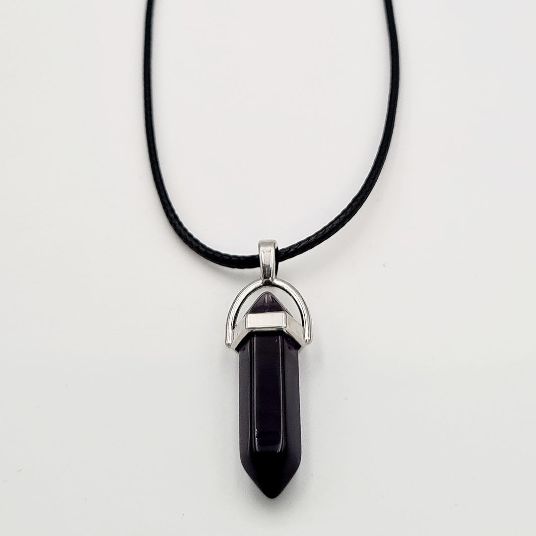 Black Rope Black Shard Necklace