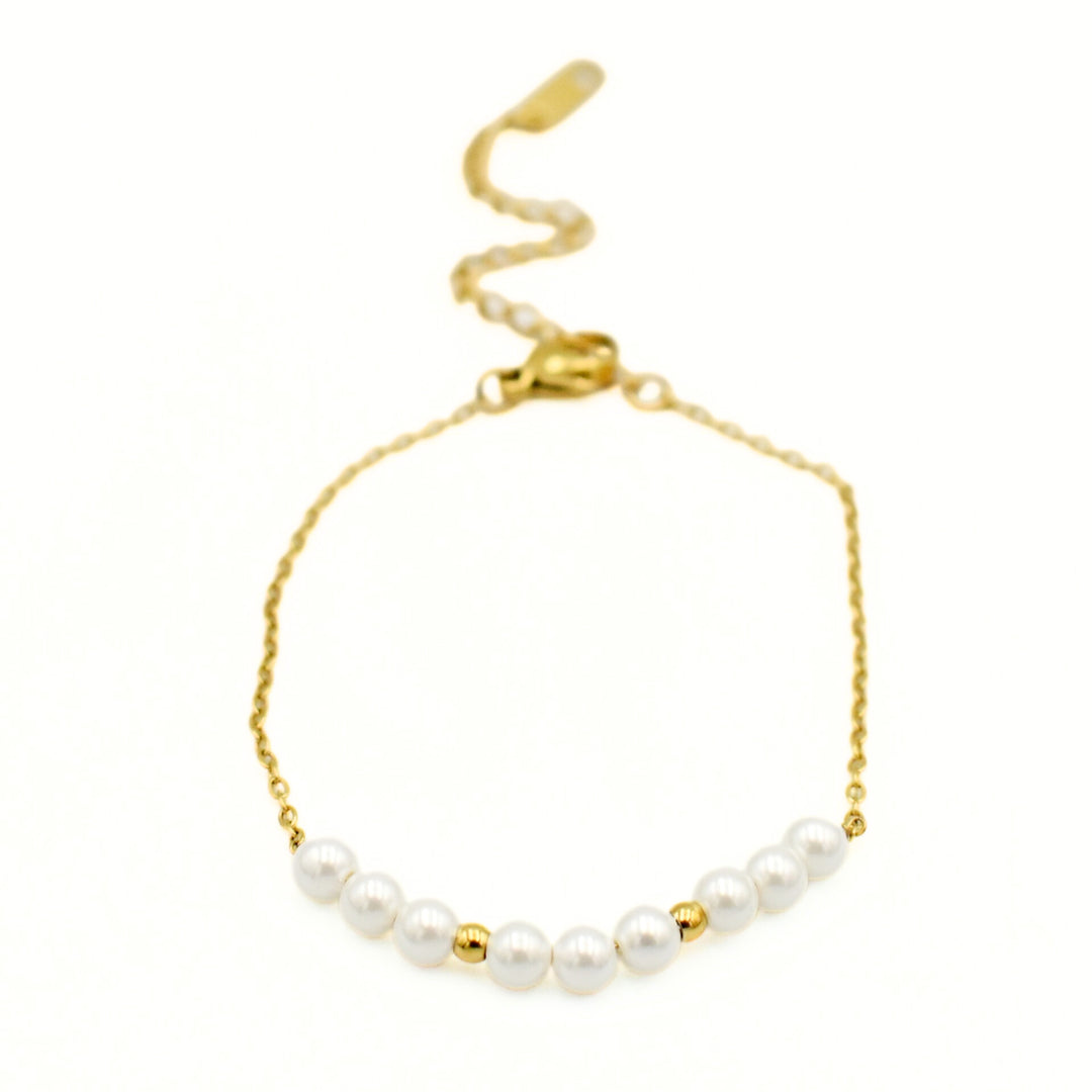 Gold Toned Pearl Dainty Bracelet