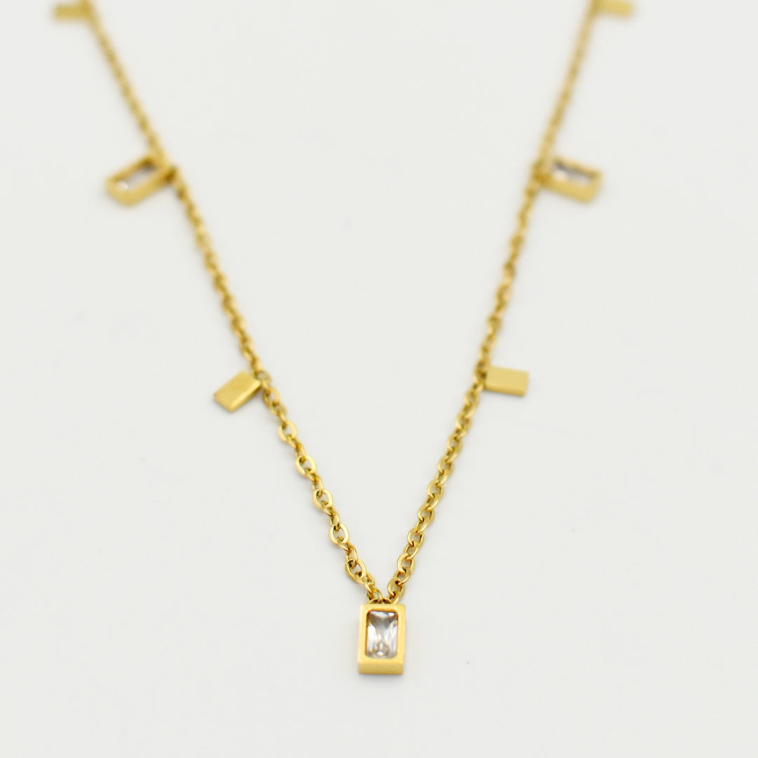 Gold Diamante Buggette Dainty Necklace