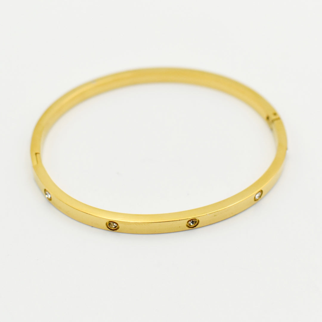 Gold Cubic Band Bangle
