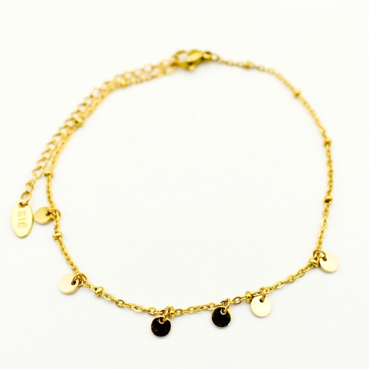 Gold Toned Tassel Dot Bracelet 11122