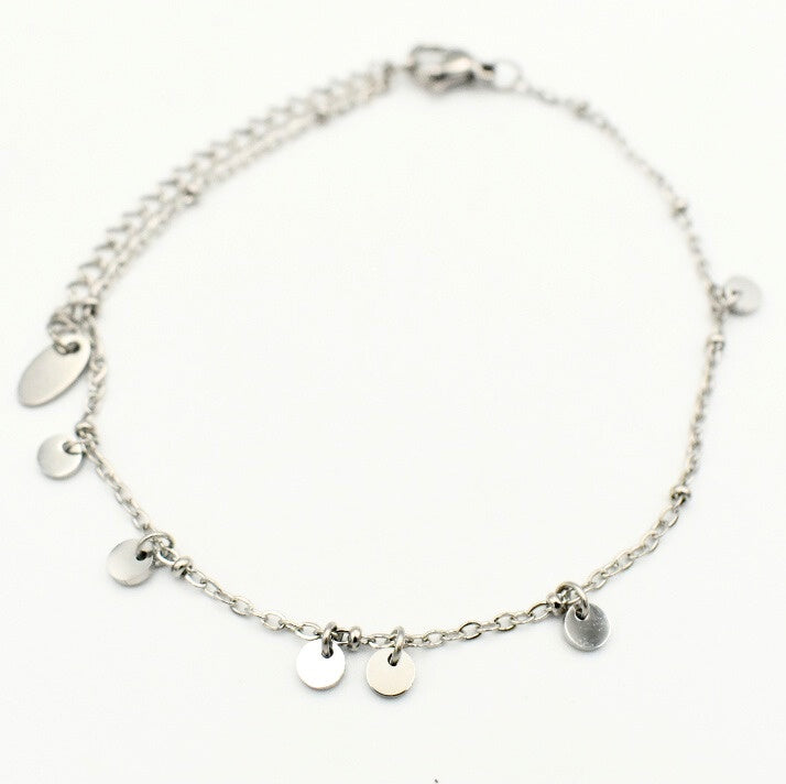 Rhodium Plated Tassel Dot Bracelet 11123
