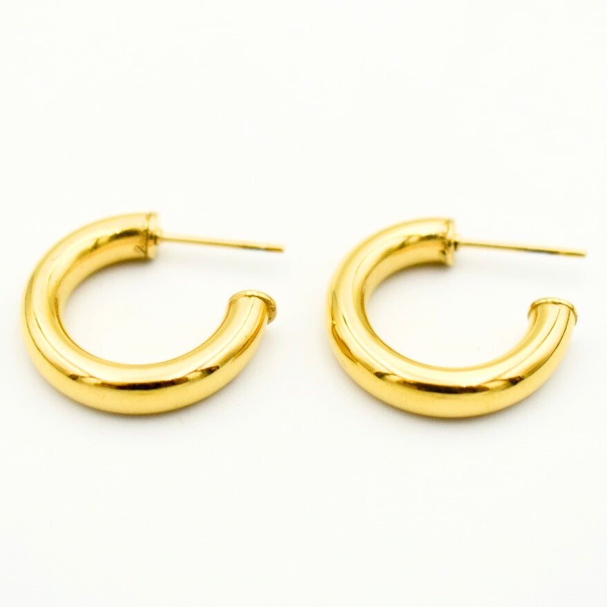 Gold Toned Hoop 20mm Earrings