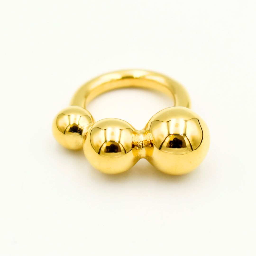 Gold Toned Gradient Ball Ring 11151
