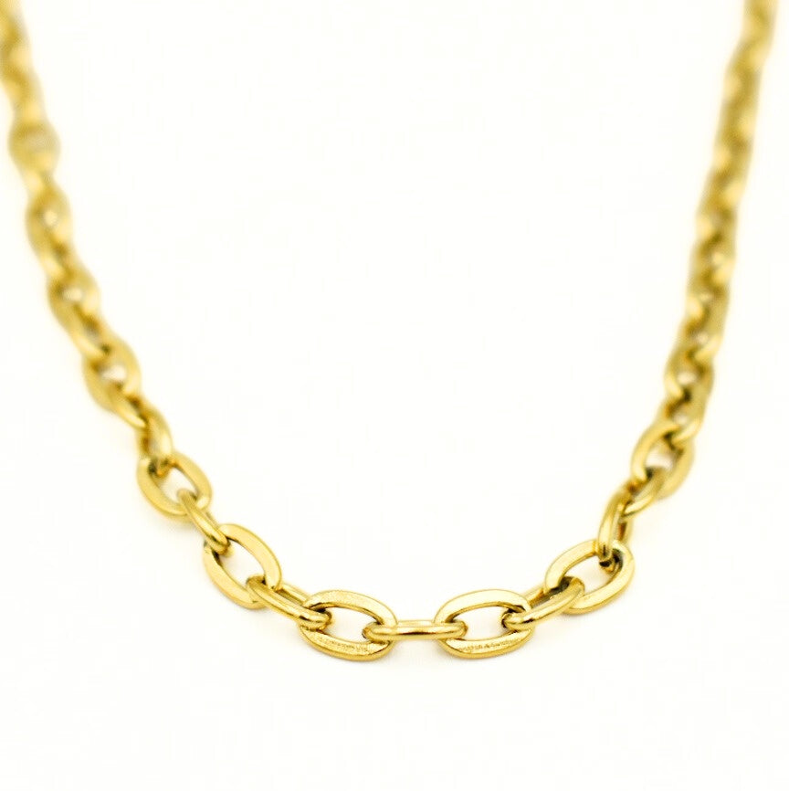 Gold Toned Plain Bar Choker Necklace
