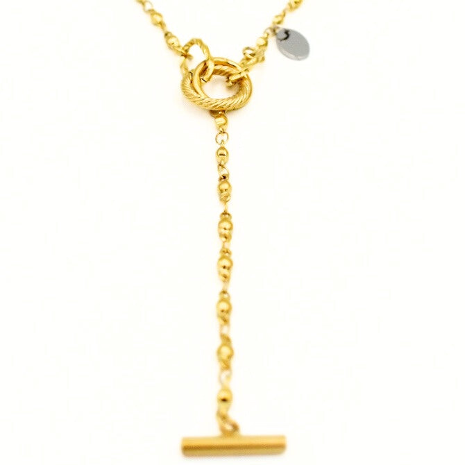 Gold Toned Multi Circle Bar Necklace