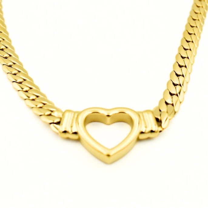 Gold Toned Mosaic Shell Pendant Necklace