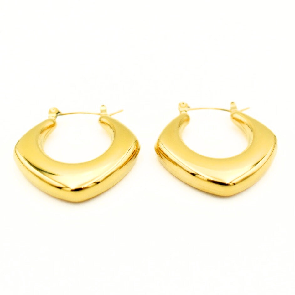 Gold Toned Vacuum Hoop Earrings