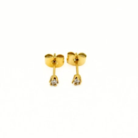 Gold Toned CZ Stud Earrings
