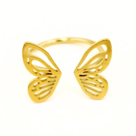 Gold Toned Butterfly Dainty Ring