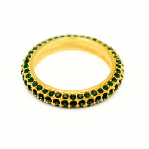 Gold Toned CZ Zirconia Pave Rings